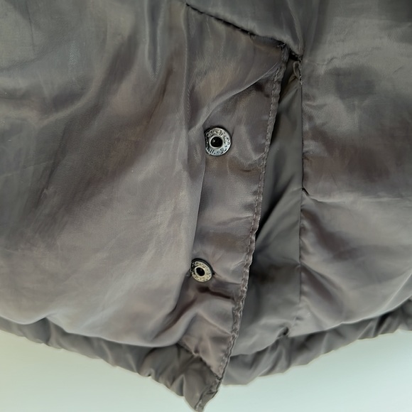 EUC Via Spiga Gray Puffer Coat Jacket Girls Sz S Hooded Faux Fur Fleece - Picture 11 of 16